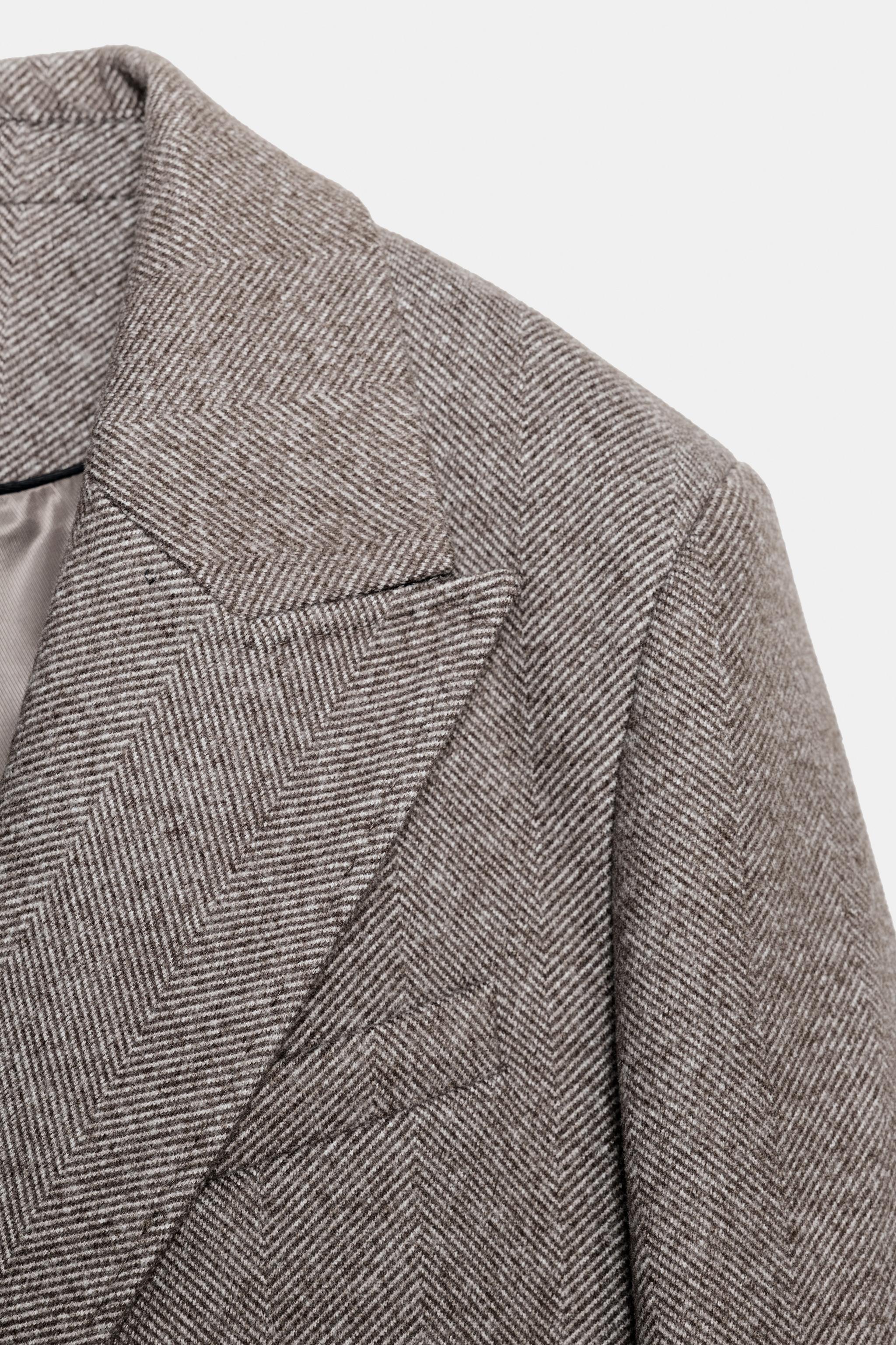 HERRINGBONE BLAZER WITH SHOULDER PADS